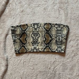 Snake Skin Print Tube Top